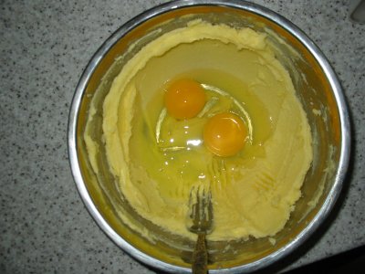 beat in eggs