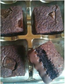 thorntons mini chocolate brownies dipped in choc