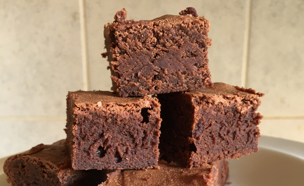 Lower Sugar Fudgy Chocolate Brownie Recipe image of brownies I made