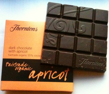 thorntons apricot fairtrade organic chocolate bar
