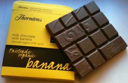 thorntons banana fairtrade organic chocolate bar