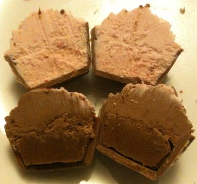 cupcake chocolates cut in half