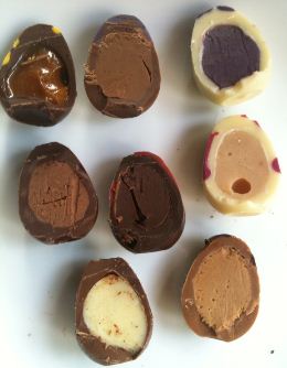hotel chocolat h-box eggbox selection cut open