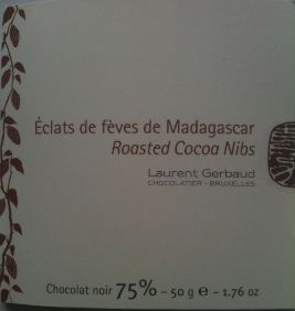 laurent gerbaud cocoa nibs chocolate bar