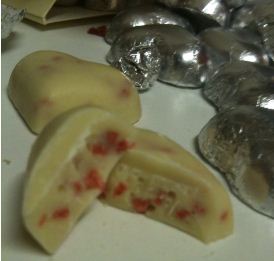 divine white choc strawberry open