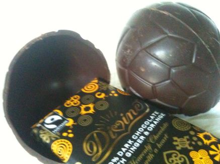 Divine Chocolate 70% Dark Chocolate Easter Egg with Ginger & Orange Bar