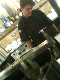 olivier frm Hotel Chocolat tending conch