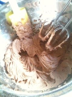 mixing melting middle cupcakes
