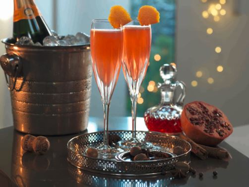 mulled champagne cocktail