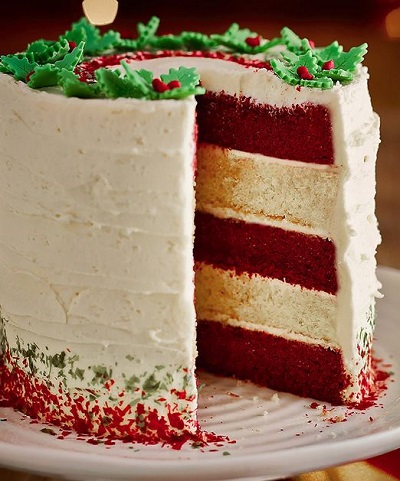 red velvet white chocolate layer cake