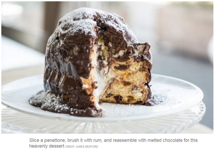 Double-chocolate filled panettone